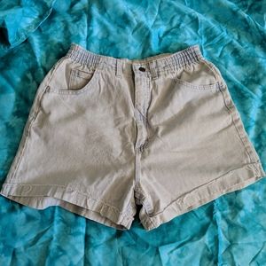 High Waisted light wash denim shorts